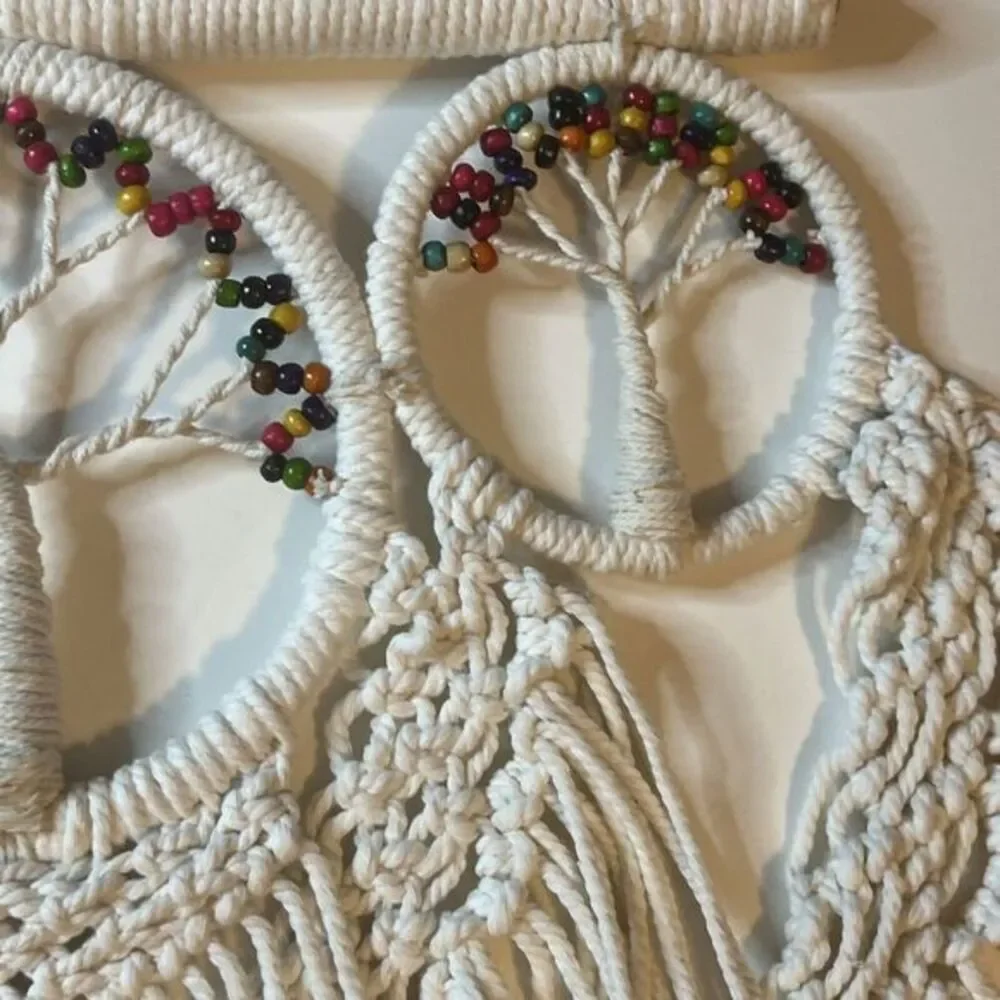 Macrame‎ Tree Of Life White Rope Woven Wall Hanging Tapestry Boho New Hippy